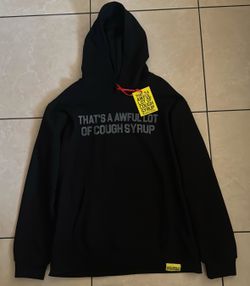 That's A Awful Lot Of Cough Syrup Hoodie Black Size Medium Never Worn