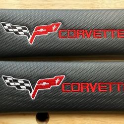 2 Corvette Seat Belt Shoulder Pads Covers Velcro Closure SHIPPING AVAILABLE