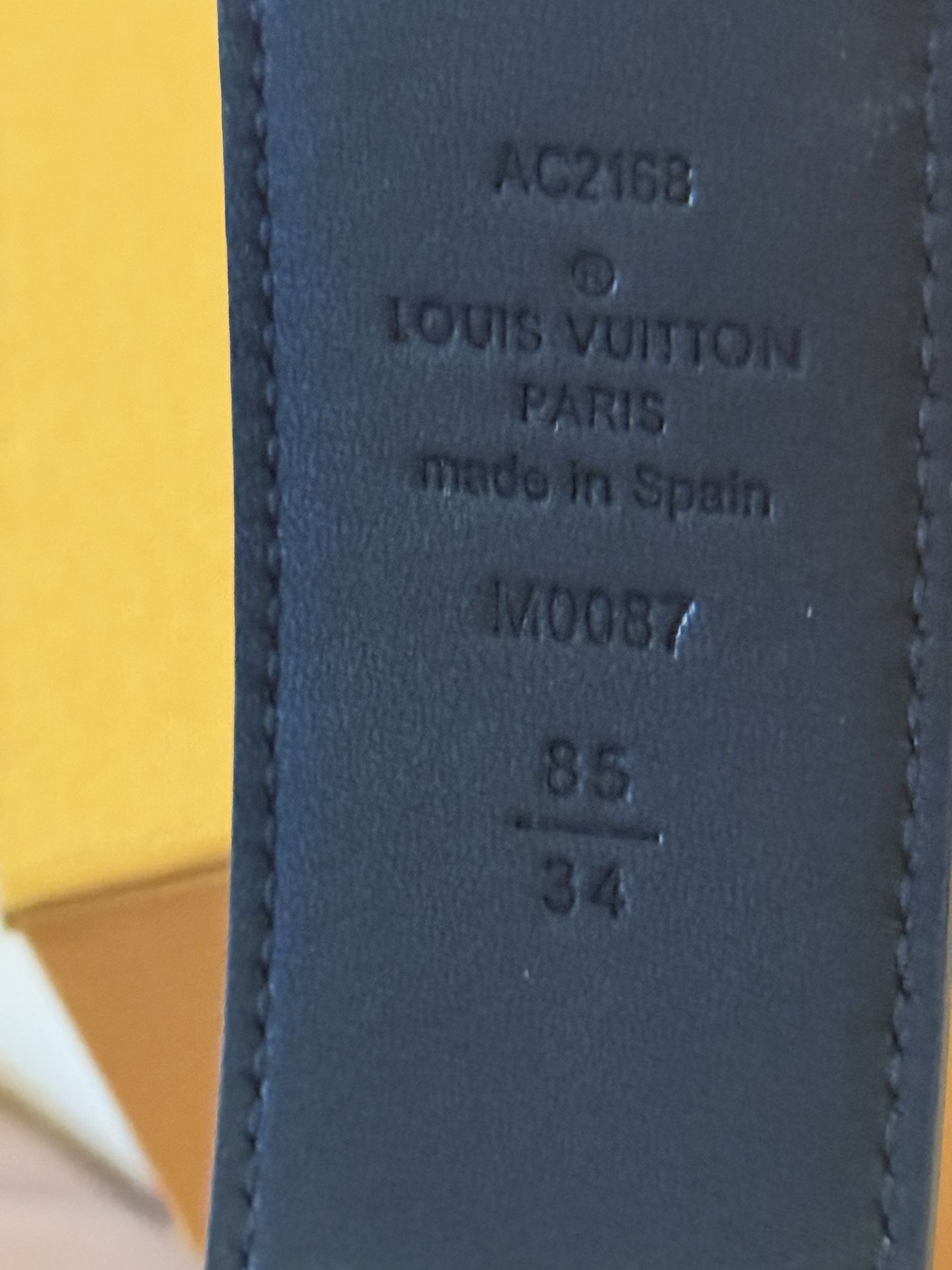 Leather Belt LV Initiales 25mm Size 85/34 Color Graphite