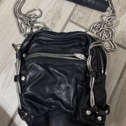 Authentic Alexander Wang Rockie Pebbled Leather Crossbody Bag – Black