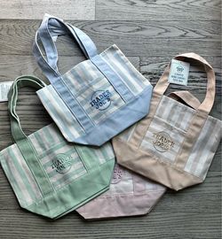 Trader Joe's Striped Pastel Mini Canvas Tote Bags 2026 Limited Edition