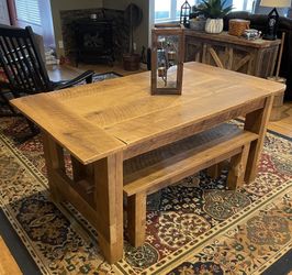 Local Barn Wood Table & Benches