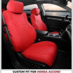 FREESOO for Honda Accord Seat Covers - Custom Fit Seat Covers for Honda Accord LX 2018 -2022 ( red)