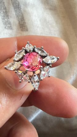 Beautiful Sterling silver 1928 ring with ge