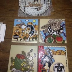 Vintage Tiles, Plate And Rock Art