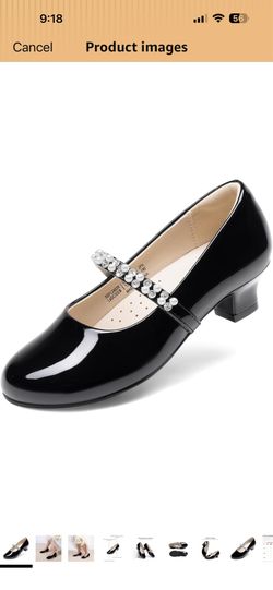 DREAM PAIRS Girls Dress Shoes Low Heels for Little Big Girl Mary Jane Shoes with Pearl Rhinestones Flower Girl Pumps Princess Wedding Party