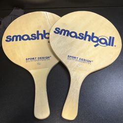 Set of 2 Smashball Paddles Sport Design Wood