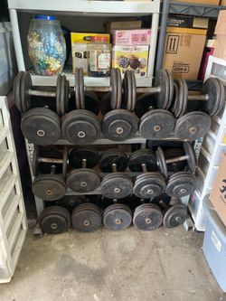 Weight set, from 10 lbs all the way to 90 lbs  selling everything together