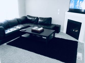Black Leather Sectional Couch