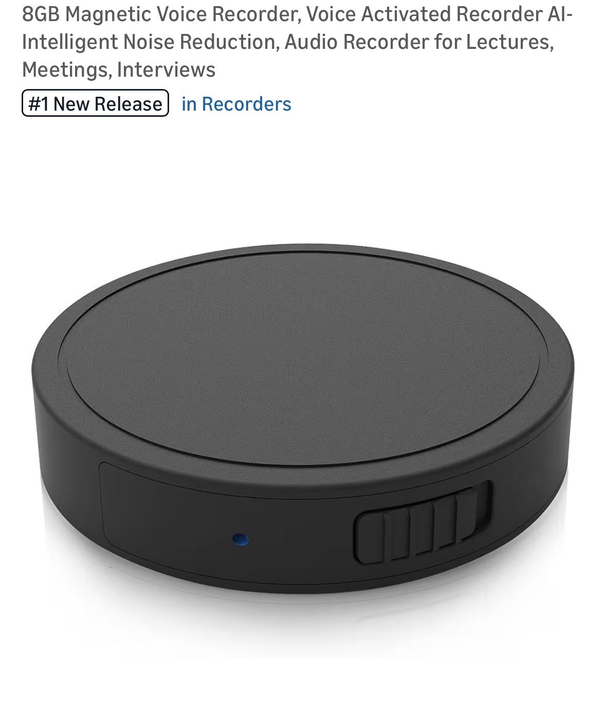 8gb Magnetic Voice Recorder