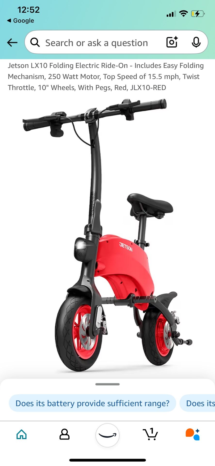 Jetson LX10 Folding Electric Ride-On