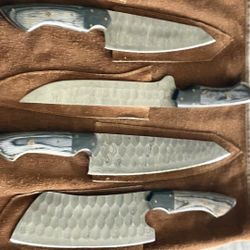 Handmade knives with black wood