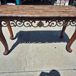Wood Table with Stone Top