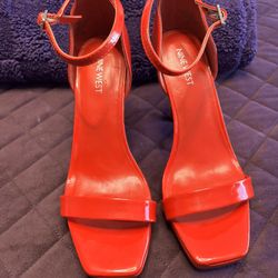 Red Patent Leather Ankle Strap Heels 
