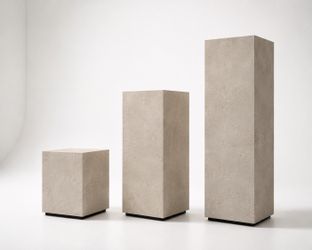 Modern Stone - Look Pedestal / Side Table - Multiple Sizes