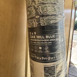 Oak Hill Blue 6 ft. x 9 ft. Medallion Indoor/Outdoor Area Rug