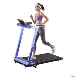 DeerRun Treadmills for Home with Incline and Handles, 3.0 HP Foldable Treadmill for Small Spaces, Folding Running Machine with Smart APP