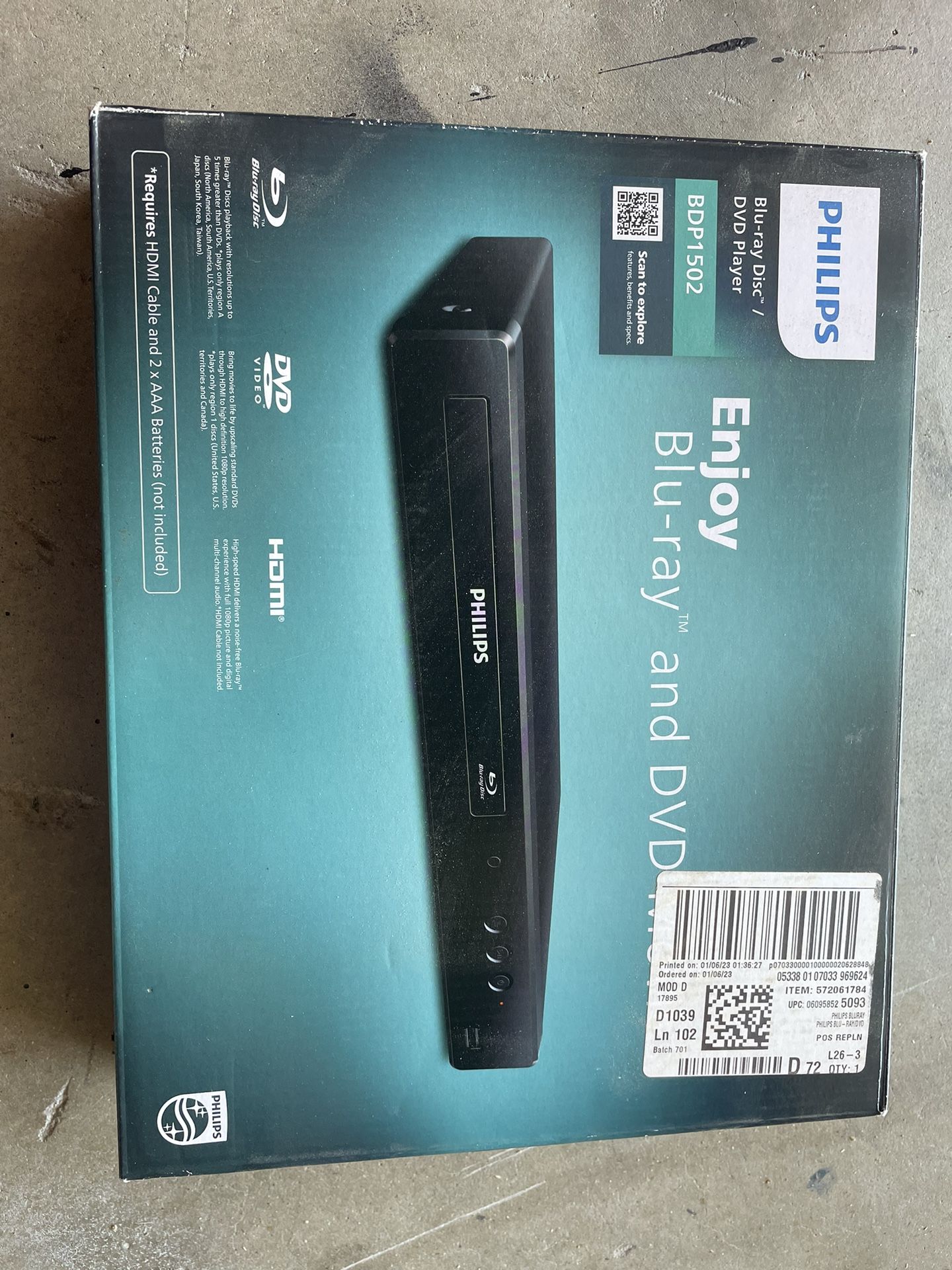 Blu-ray and DVD Player Philips