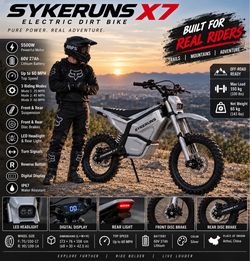 NEW Sykeruns X7 5500W Electric Dirt Bike – 60V – 60 MPH E-Bike