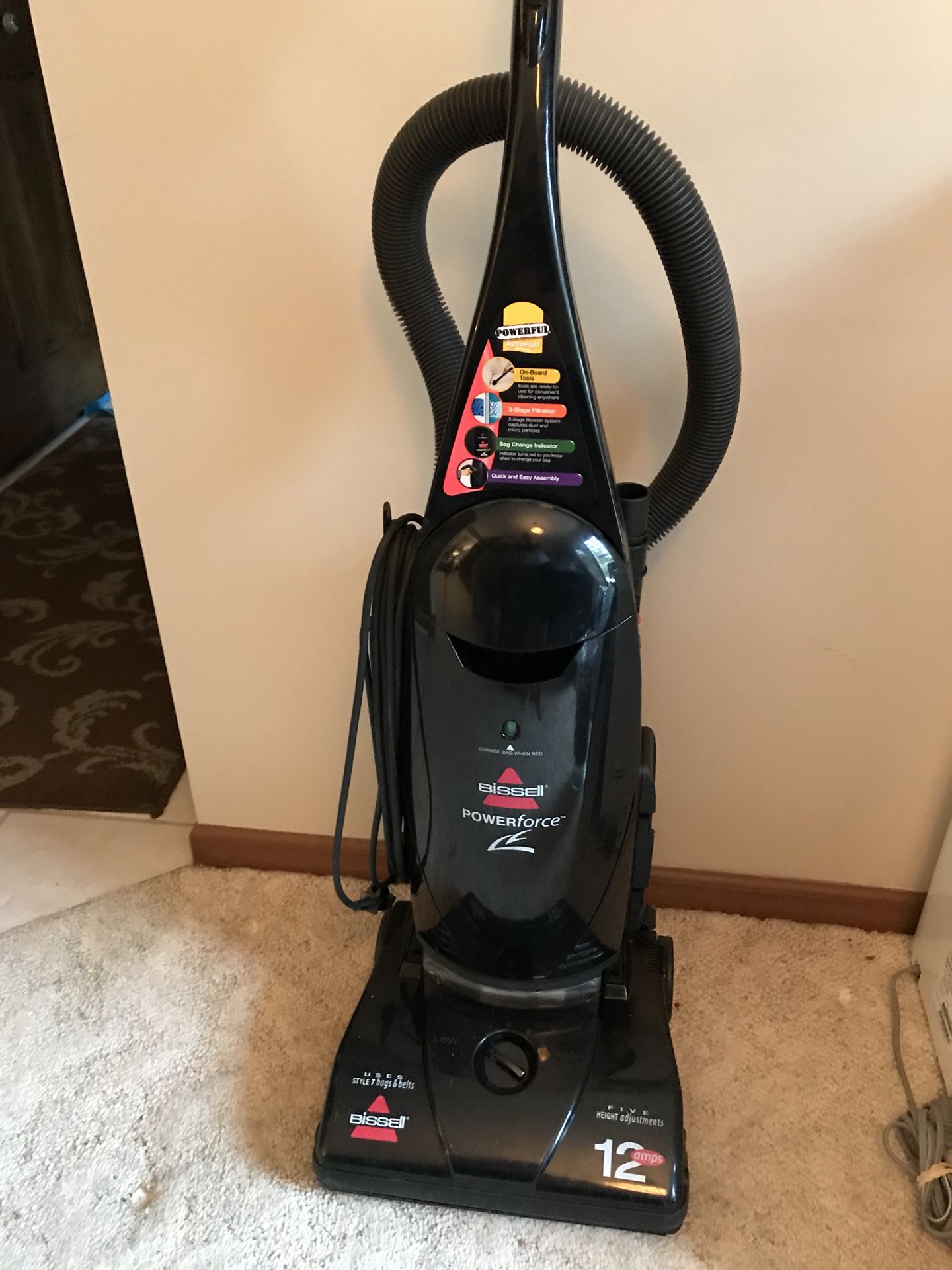 Bissell Powerforce Bagged Upright Vacuum for Sale in Lafayette, IN
