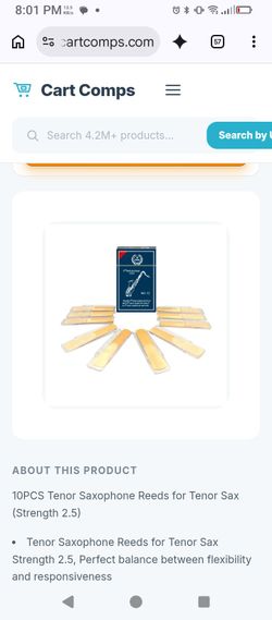 Tenor Saxophone Reeds 2.5 Strength. 10 pc.