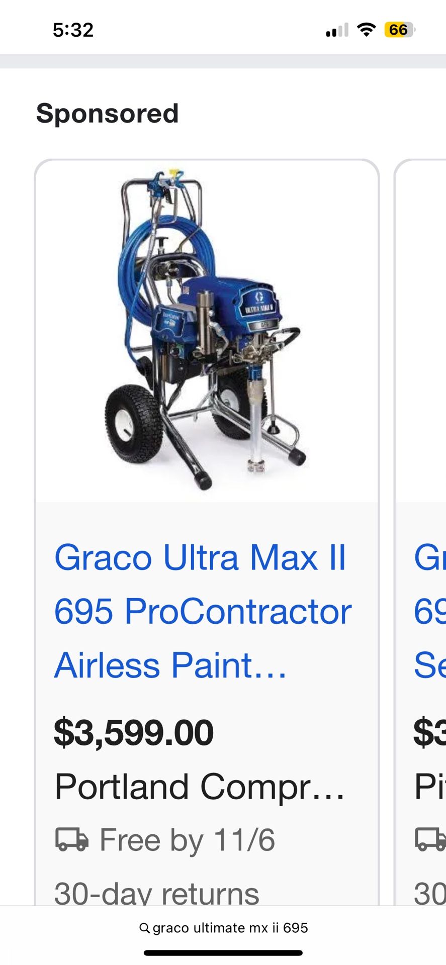 Painters Spray Pump. Graco Ultimate XL 695