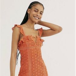 Brand New Woman’s Free People brand Mars Dust colored Cross My Heart Mini Dress Up For Sale