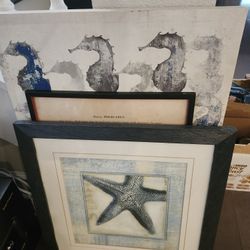 Three Hanging Art Decor Ocean Waterfront Beach House Themed