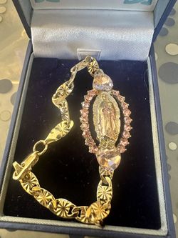 Exclava de virgen Maria oro chapeado hermosa