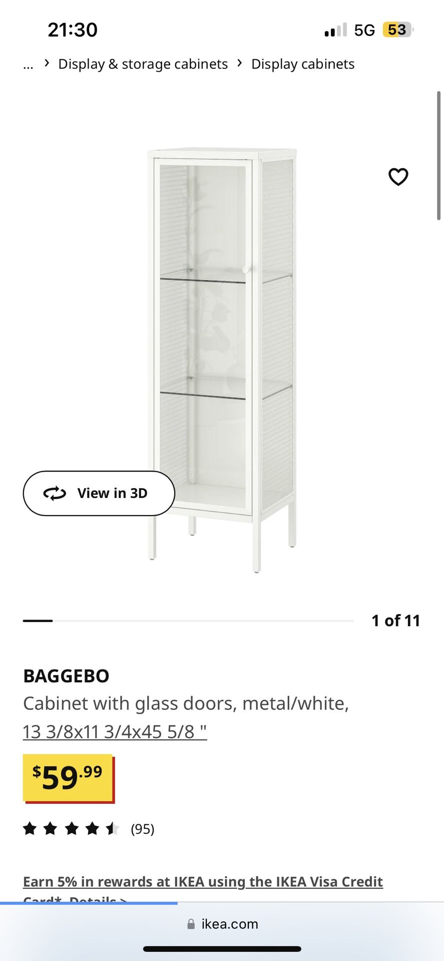 Ikea Baggebo Glass Cabinet