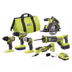 RYOBIRYB 18V ONE+ BR 6-TOOL COMBO KIT