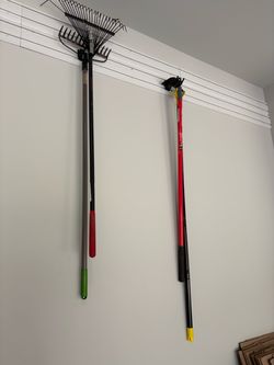 Various Garden Tools Hoes Rakes Shovel