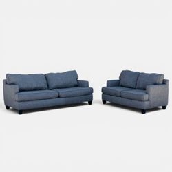 Gray Fabric Sofa and Loveseat Set