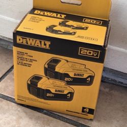DEWALT 20 VT 2 BATTERS 4.0 NEW 