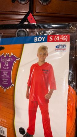 Inmate 101 child boys Halloween costume size 4–6 new