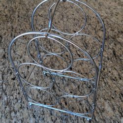 Wine Rack Chrome Table Top 5 Bottles