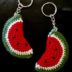 Handmade Crochet Watermelon Keychains