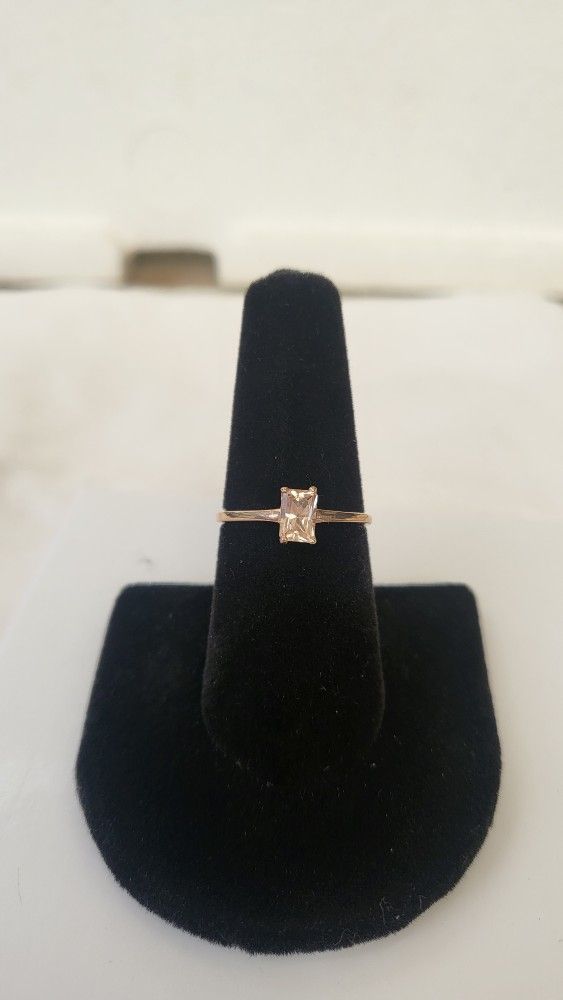 Genuine Morganite Solitaire Ring