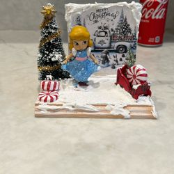Christmas Decor/Little Girl In Blue Dress