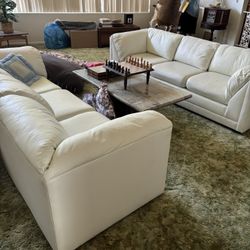“the Leather Factory” White Couches