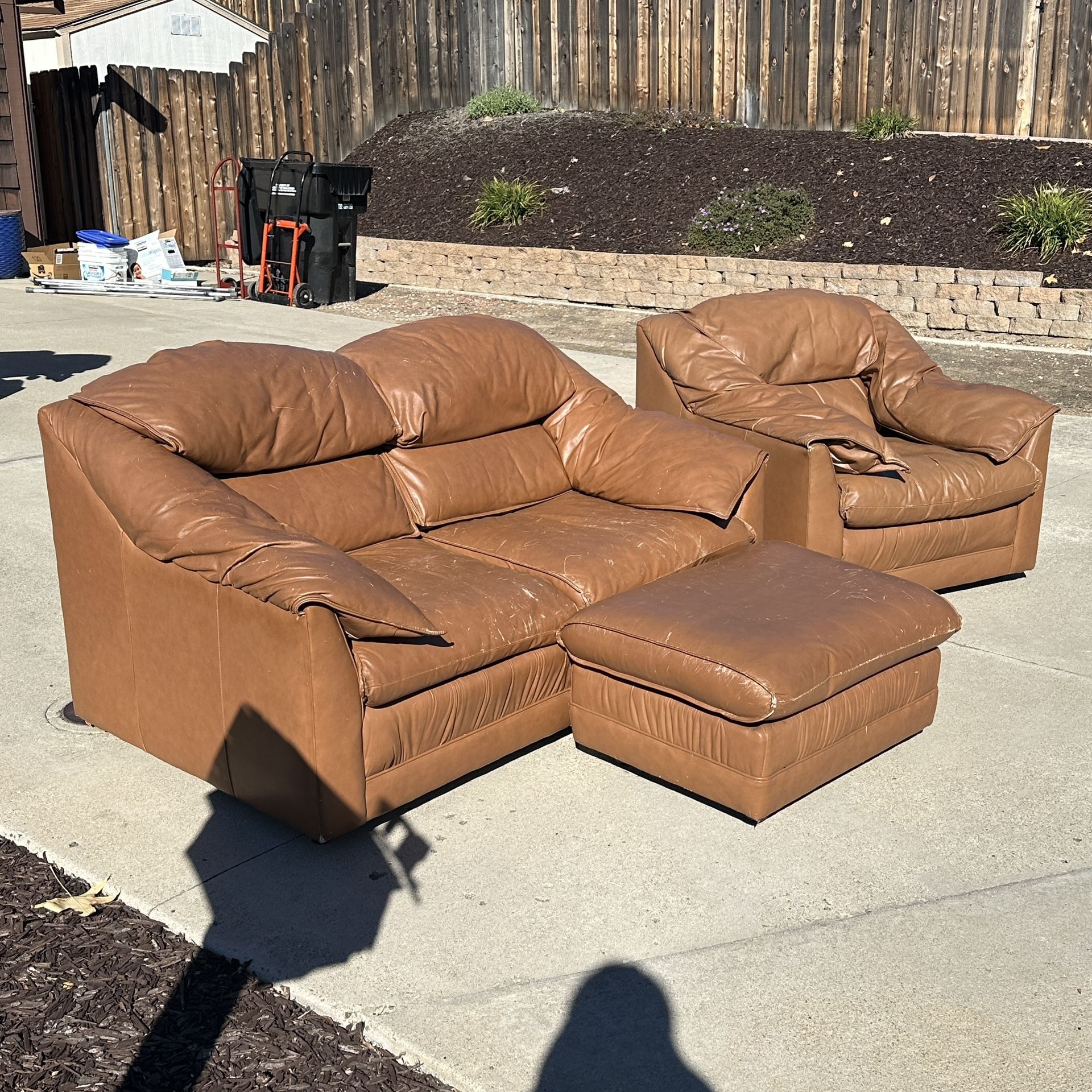 FREE Leather Armchair & Love Seat