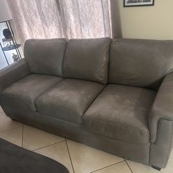 Leather Couch Grey
