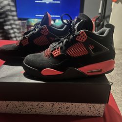 Air Jordan 4 Retro /red Thunders Size 9 Red,black  