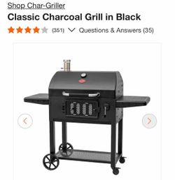 BRAND NEW CHAR-GRILLER CLASSIC CHARCOAL GRILL IN BLACK