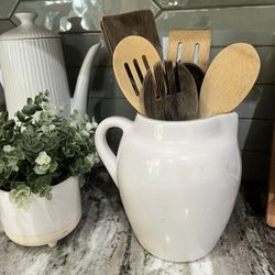 Eddie Bauer White Ceramic Pitcher