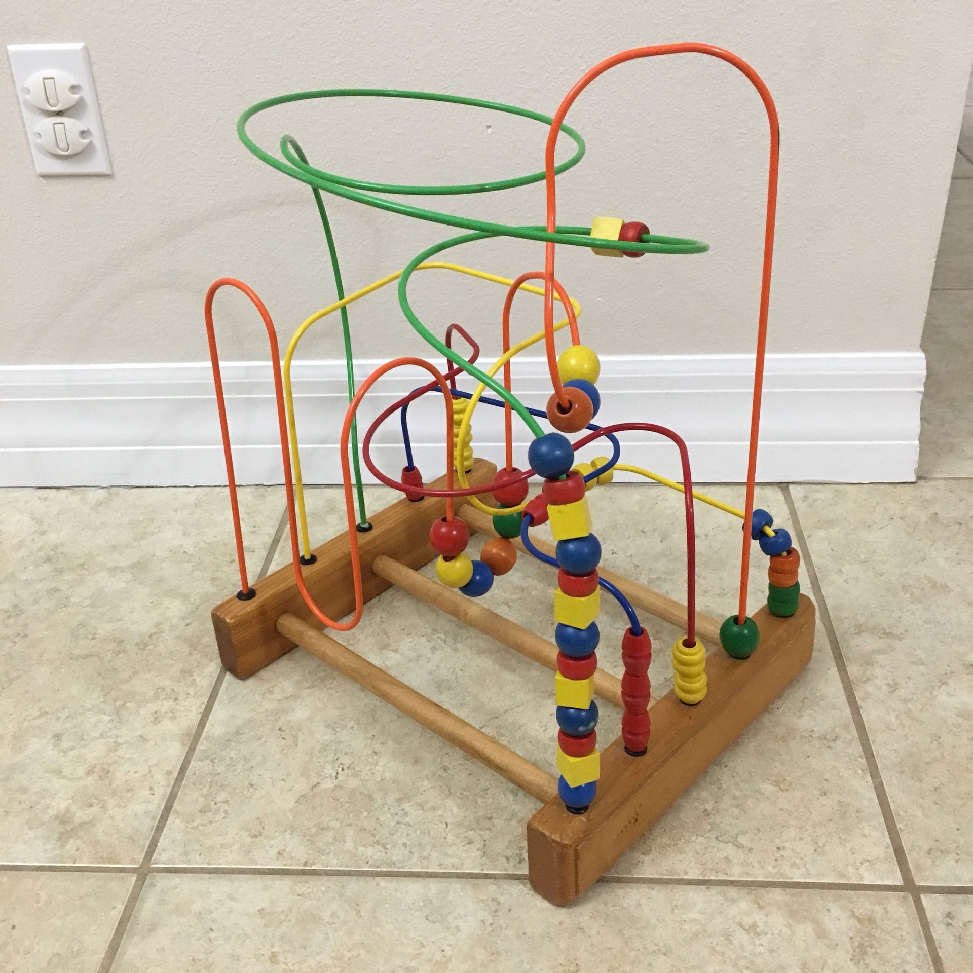 Vintage Educo The Original Super Maze Wooden Bead Maze - Wood and metal bead maze