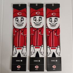 Cincinnati Reds Mr Red Mascot Stance Socks Men's Large (9-12)