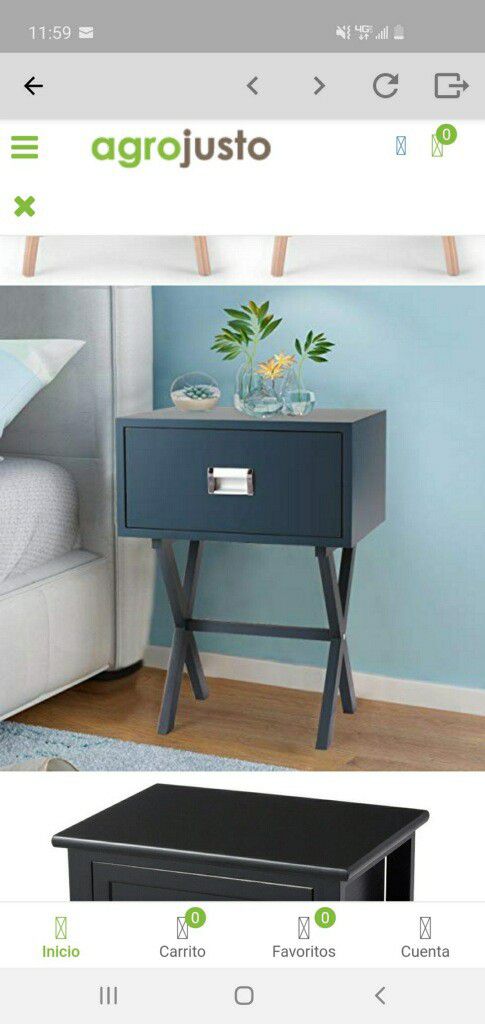 Bedside Table With a Drawer Bedroom Modern Night Stand Wood End Side 2PCS