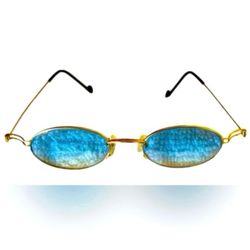VERY RARE Authentic Gucci Coogi Brand Name Gold Metal Frame Blue Tint Sunglasses 80’s/90’s COLLABORATION Paolo Runway COLLECTIBLE New Vintage Unisex H