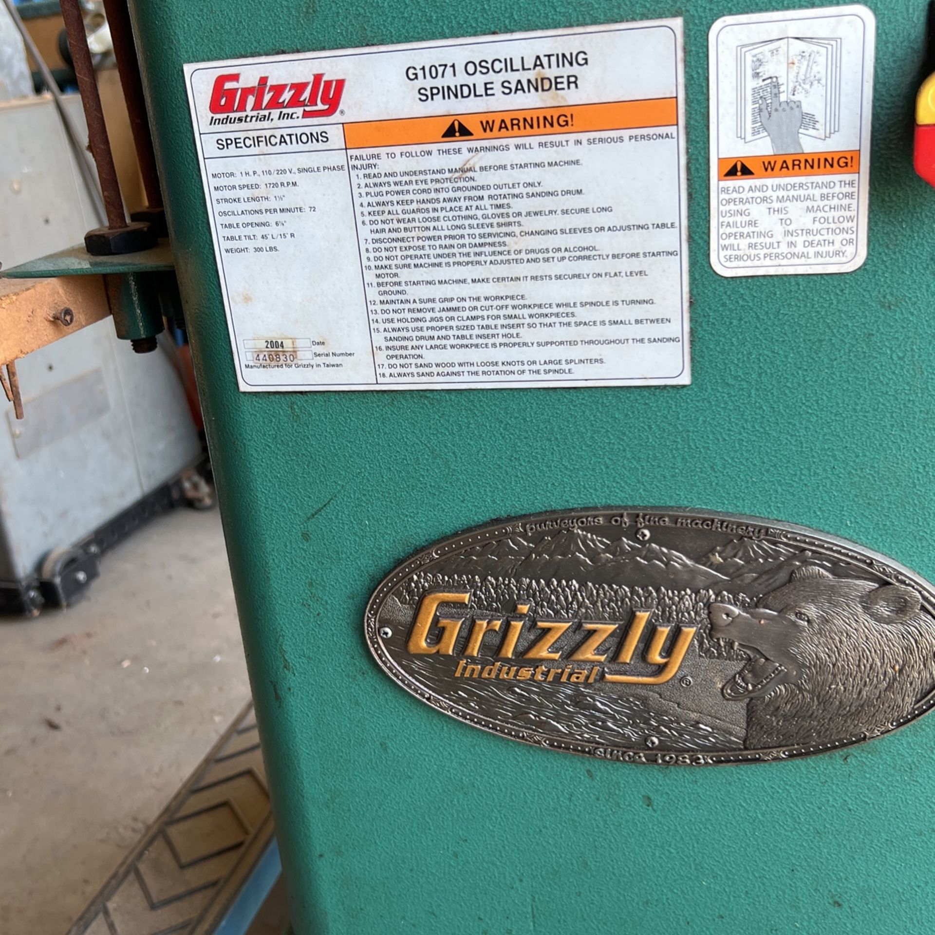Grizzly oscillating spindle sander for Sale in Oakland Park, FL OfferUp
